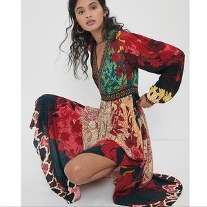 Anthropologie Multicolor Floral Maxi Dress